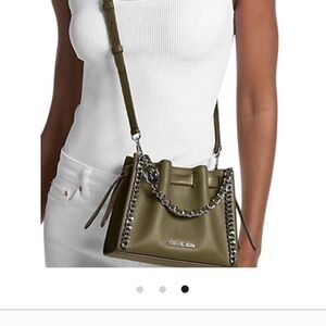 NWT - Michael Kors Olive Leather Chain Shoulder Bag